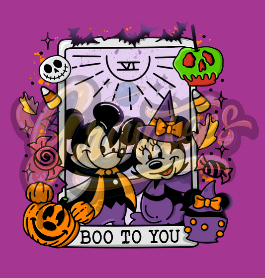 Boo To You PNG, Mickey Clipart, Tarot Clipart, Not So Scary Clipart, Halloween Clipart for DTF or Shirt Printing, PNG Only!