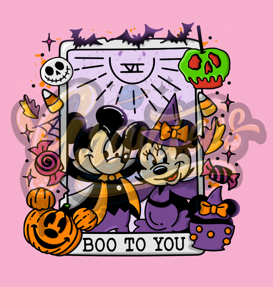 Boo To You PNG, Mickey Clipart, Tarot Clipart, Not So Scary Clipart, Halloween Clipart for DTF or Shirt Printing, PNG Only!