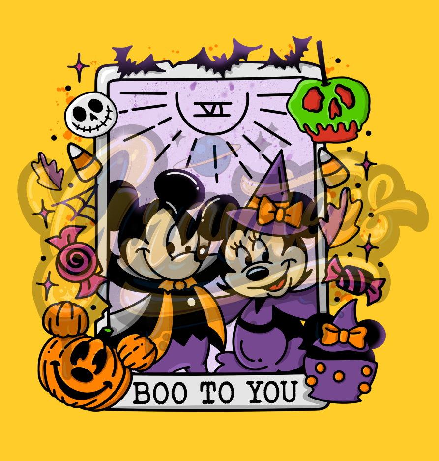 Boo To You PNG, Mickey Clipart, Tarot Clipart, Not So Scary Clipart, Halloween Clipart for DTF or Shirt Printing, PNG Only!