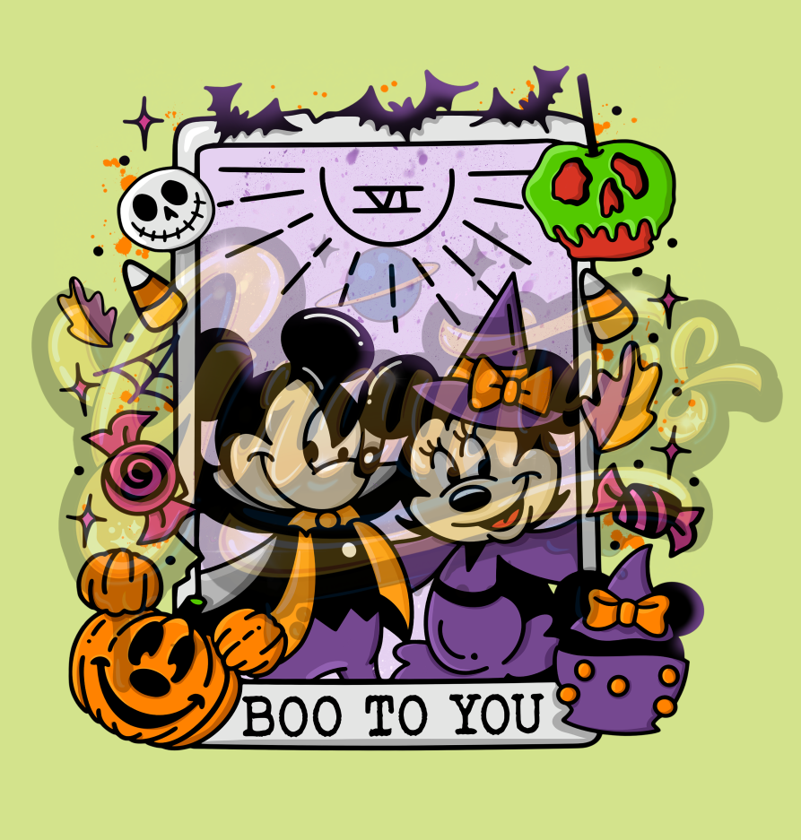 Boo To You PNG, Mickey Clipart, Tarot Clipart, Not So Scary Clipart, Halloween Clipart for DTF or Shirt Printing, PNG Only!