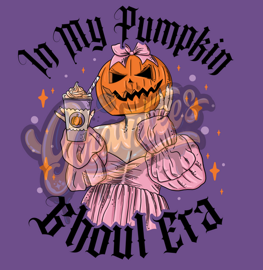In My Pumpkin Ghoul Era PNG, Pumpkin Clipart, Pumpkin Spice Clipart, Halloween Girl Clipart for DTF or Shirt Printing, PNG Only!