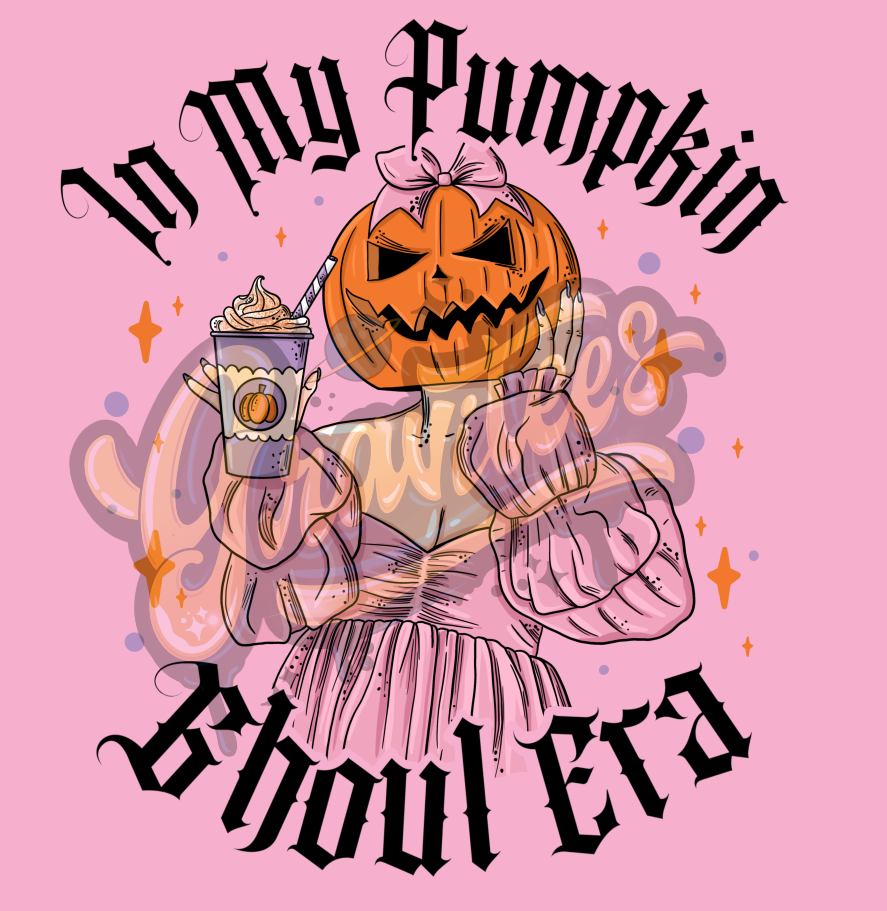 In My Pumpkin Ghoul Era PNG, Pumpkin Clipart, Pumpkin Spice Clipart, Halloween Girl Clipart for DTF or Shirt Printing, PNG Only!