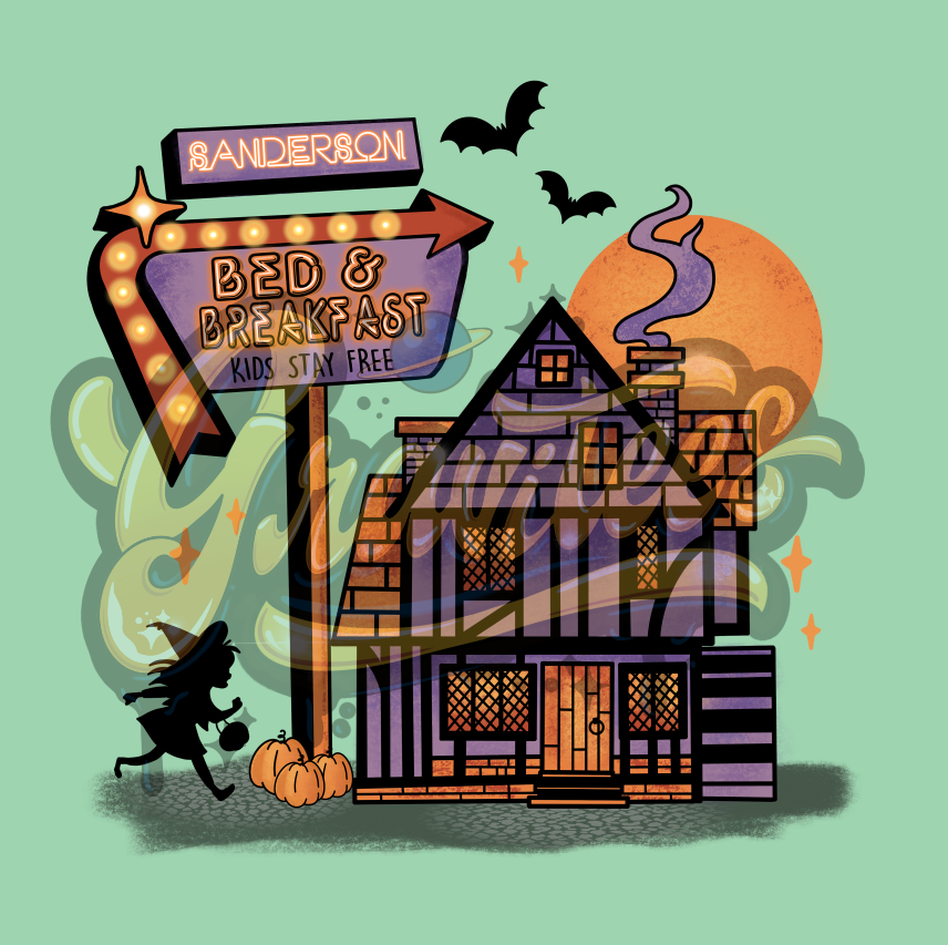 Sanderson Sisters Bed and Breakfast PNG, Hocus Pocus Clipart, Witch Clipart, for DTF or Shirt Printing, Halloween Sublimation, PNG Only!
