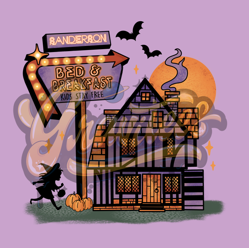 Sanderson Sisters Bed and Breakfast PNG, Hocus Pocus Clipart, Witch Clipart, for DTF or Shirt Printing, Halloween Sublimation, PNG Only!