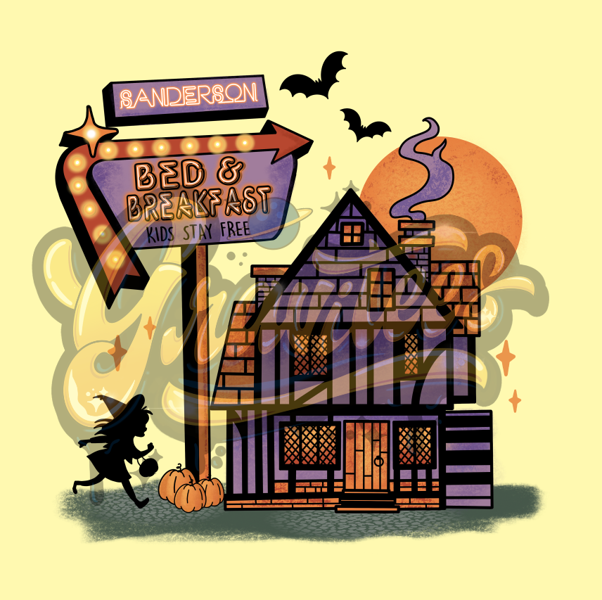 Sanderson Sisters Bed and Breakfast PNG, Hocus Pocus Clipart, Witch Clipart, for DTF or Shirt Printing, Halloween Sublimation, PNG Only!