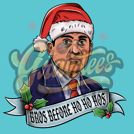 Michael Scott Bros Before Ho Ho Hos Christmas Png, The Office Clipart, The Office Christmas Clipart for DTF or Shirt Printing PNG Only!