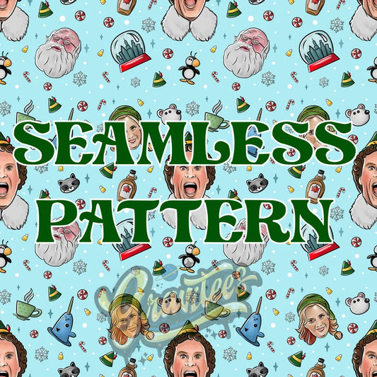 Elf Seamless Pattern, Christmas Seamless Pattern for Fabric Printing, Tumblers Etc PNG Only!