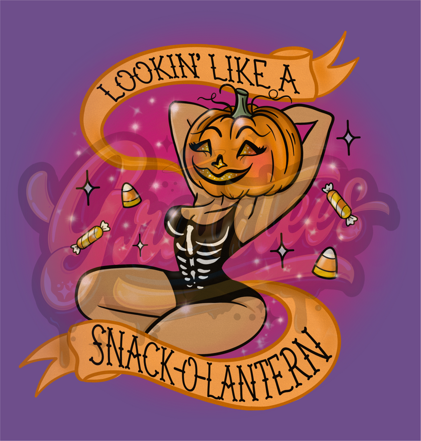 Looking Like A Snack-O-Lantern PNG, Sexy Pumpkin Clipart for DTF or Shirt Printing, Halloween Sublimation, PNG Only!