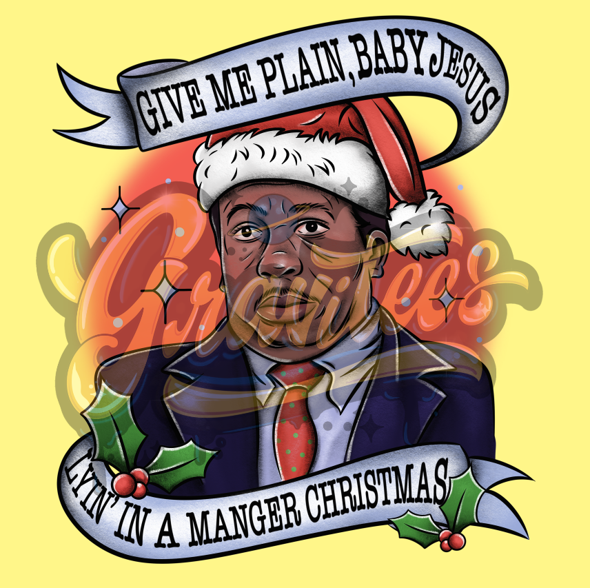 Stanley Hudson Christmas Png, With Background, The Office Clipart, The Office Christmas Clipart for DTF or Shirt Printing PNG Only!