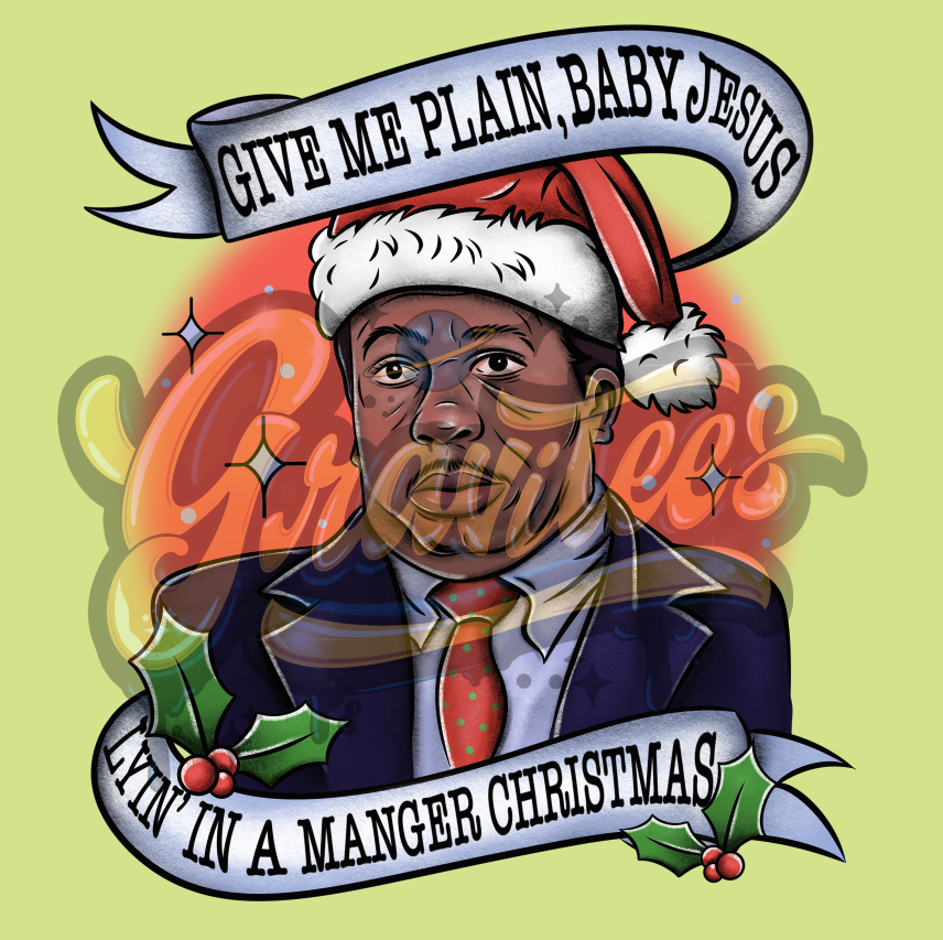 Stanley Hudson Christmas Png, With Background, The Office Clipart, The Office Christmas Clipart for DTF or Shirt Printing PNG Only!