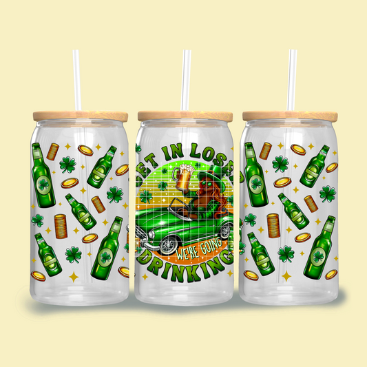 Get In Loser St. Patrick's Day Libbey Template Png, St. Patrick's Day Clipart, Trendy Clipart, Clipart for DTF or Shirt Printing, PNG Only!