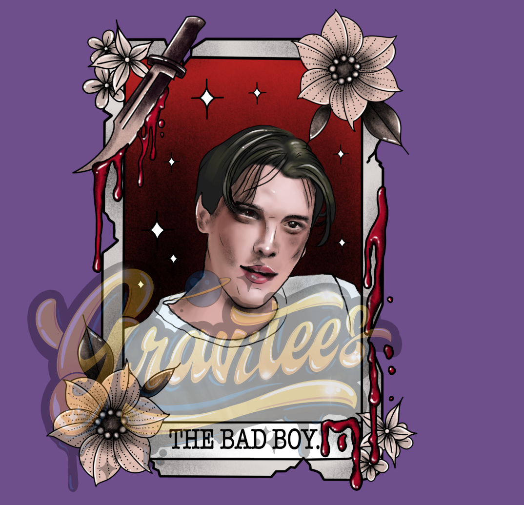 Billy Loomis Tarot Card Clipart, The Bad Boy Tarot Card, Clipart, Scream Clipart for DTF or Shirt Printing, PNG Only!