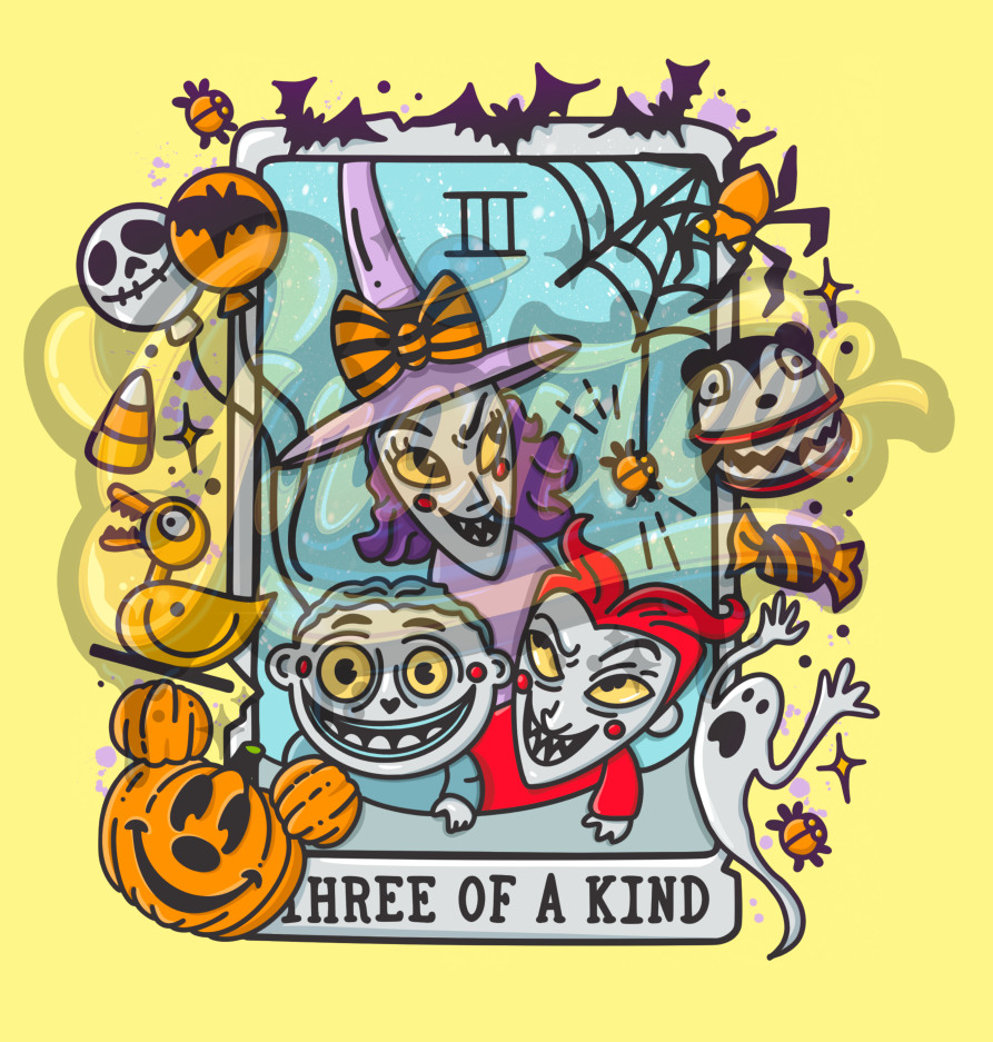 Three Of A Kind PNG, Oogie's Boys Clipart, Tarot Clipart, Not So Scary Clipart, Halloween Clipart for DTF or Shirt Printing, PNG Only!