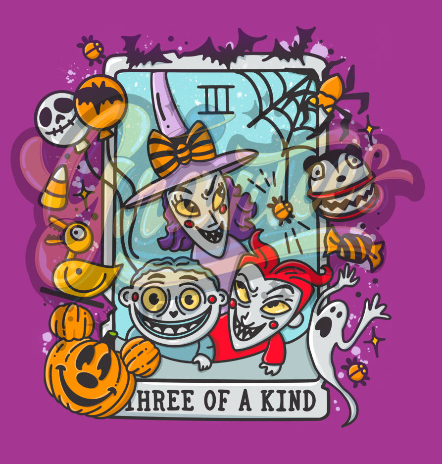 Three Of A Kind PNG, Oogie's Boys Clipart, Tarot Clipart, Not So Scary Clipart, Halloween Clipart for DTF or Shirt Printing, PNG Only!