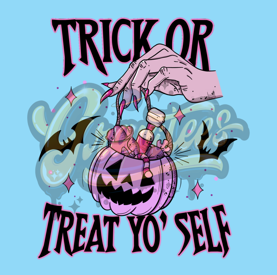 Trick Or Treat Yo' Self PNG, Adult Humor Clipart, Adult Toy Clipart, Halloween Treats Clipart for DTF or Shirt Printing, PNG Only!
