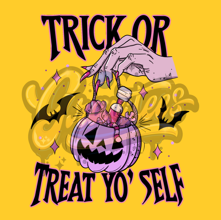 Trick Or Treat Yo' Self PNG, Adult Humor Clipart, Adult Toy Clipart, Halloween Treats Clipart for DTF or Shirt Printing, PNG Only!