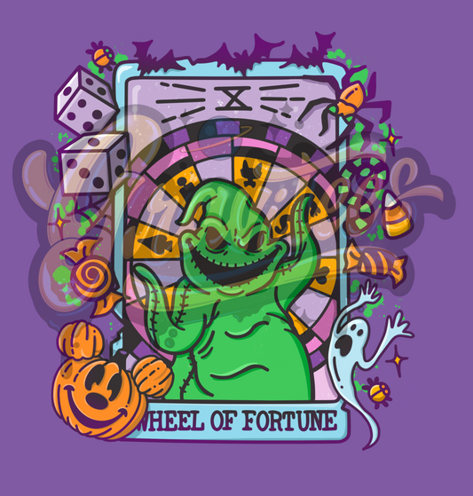 Wheel Of Fortune Tarot PNG, Oogie Boogie Clipart, Tarot Clipart, Not So Scary, Halloween Clipart for DTF or Shirt Printing, PNG Only!