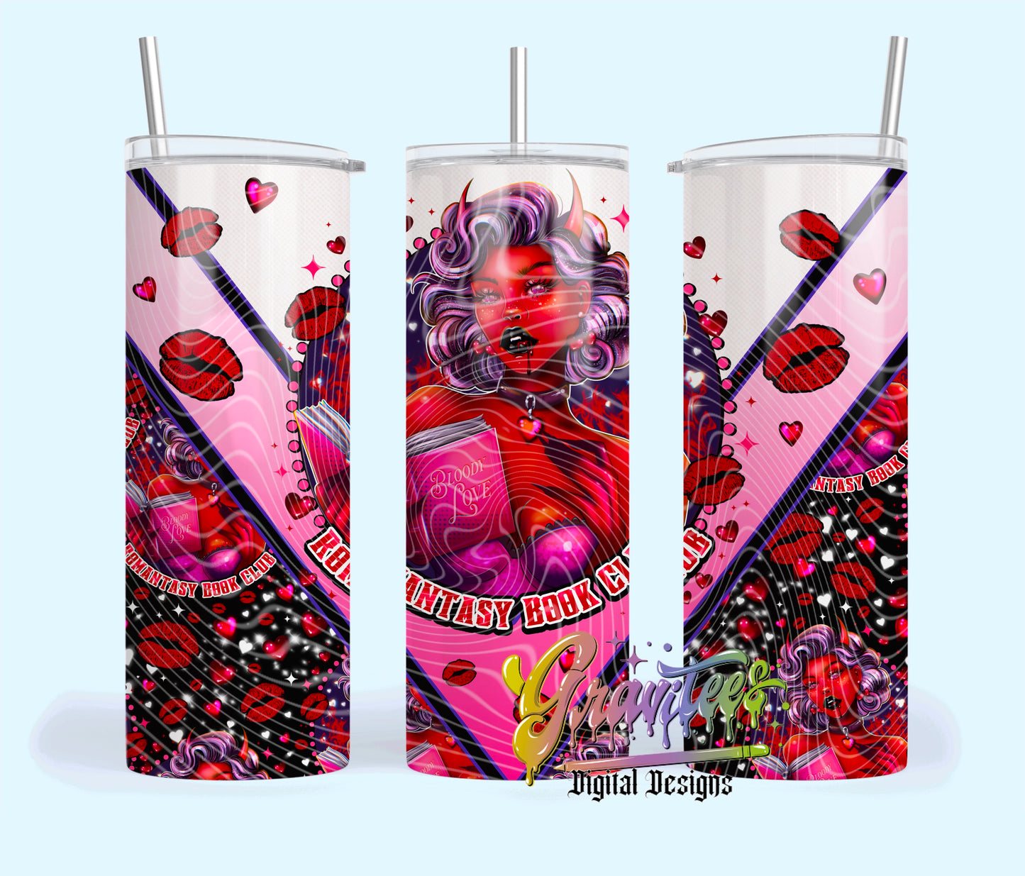 Bloody Love  20oz Tumbler Template Design PNG,  for UVDTF or Sublimation Printing PNG Only