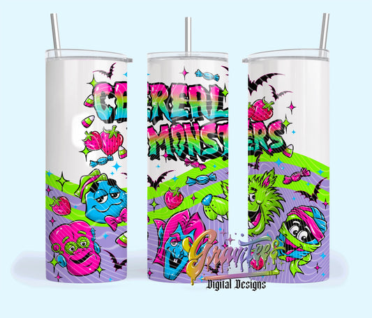 NEON CEREAL Skinny Tumbler Template Design PNG, NEON CEREAL Clipart for UVDTF or Sublimation Printing PNG Only! (Copy) (Copy) (Copy)