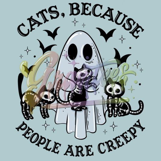 Cats Because People Are Creepy Png, Ghost Cat Clipart, Ghost Clipart, Ghost Cat Clipart for DTF or Shirt Printing PNG Only!