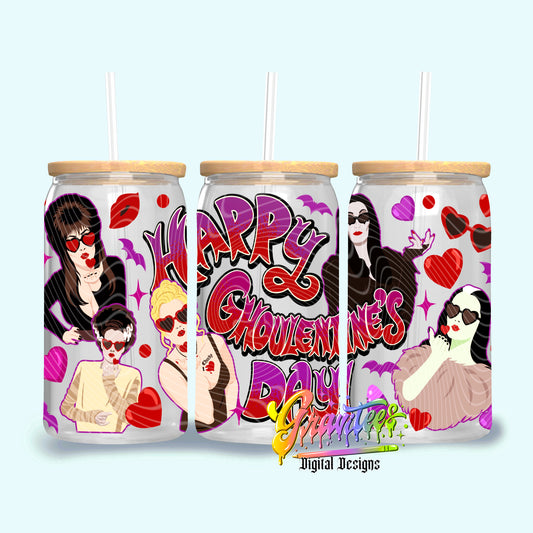 Ghoulentine’s 16oz Tumbler Template Design PNG,  for UVDTF or Sublimation Printing PNG Only!!