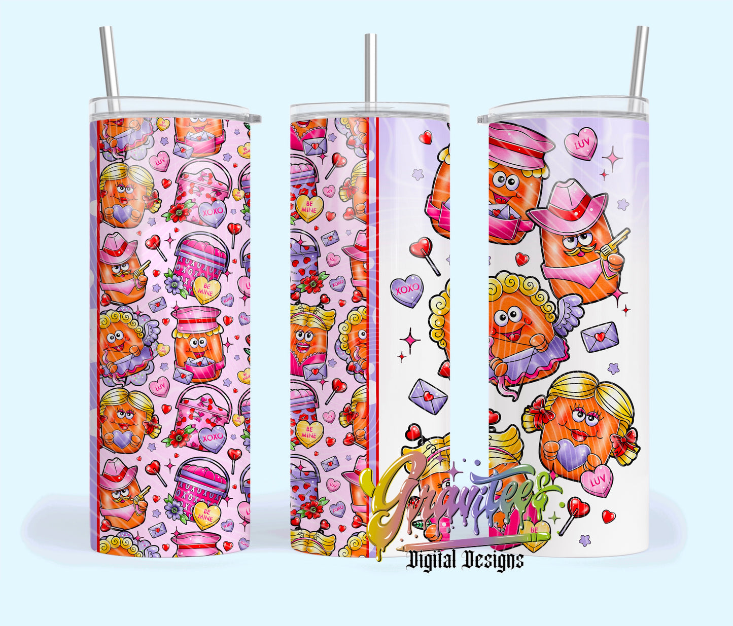 Vday Nuggets  20oz Tumbler Template Design PNG,  for UVDTF or Sublimation Printing PNG Only