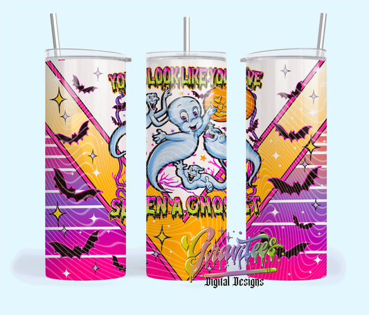 FRIENDLY GHOST  Skinny Tumbler Template Design PNG, FRIENDLY GHOST  Clipart for UVDTF or Sublimation Printing PNG Only! (Copy) (Copy) (Copy)