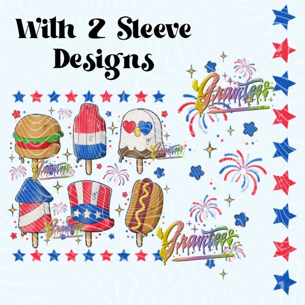 4th of July ice cream Design with Sleeve Png, 4th of July ice cream  Clipart, 4th of July ice cream  Clipart,  Clipart for DTF or Shirt Printing, PNG Only!