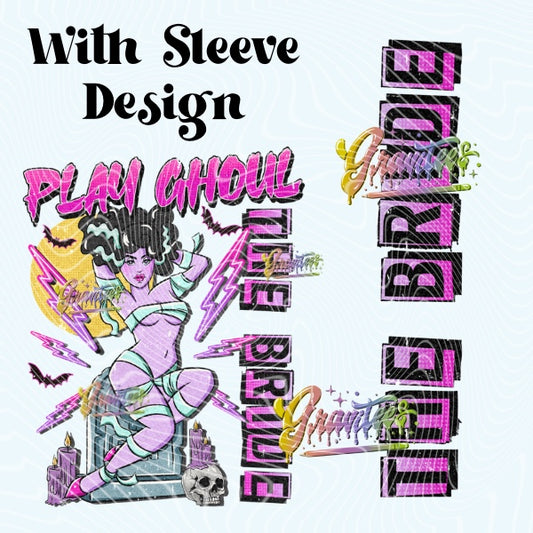The bride play ghoul with Sleeve Png, The bride  play ghoul  Clipart, Trendy Munster play ghoul Clipart, Clipart for DTF or Shirt Printing, PNG Only! (Copy)