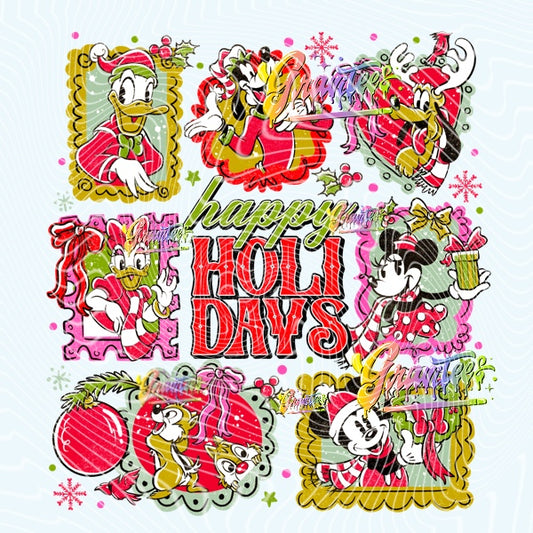 HAPPY HOLIDAYS MOUSE  Design Png for DTF or Shirt Printing, PNG Only!