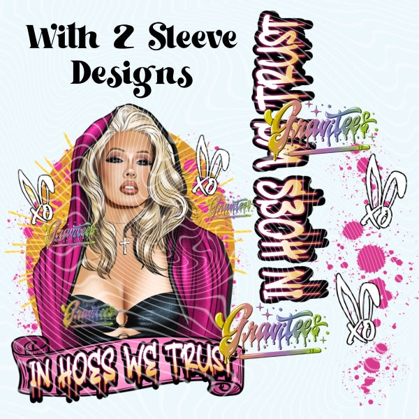 In Hoes we trust Design with Sleeve Png, Hoes we trust Clipart, Hoes we trust Clipart,  Clipart for DTF or Shirt Printing, PNG Only!