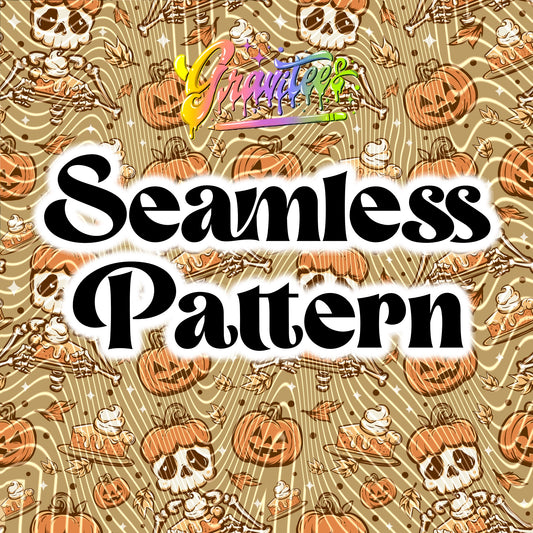 Pumpkin Pie-romaniac Seamless Design Png for DTF or Shirt Printing, PNG Only!