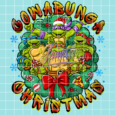 Ninja Christmas Png, Turtle Clipart, Trendy Christmas Clipart, Ninja Clipart for DTF or Shirt Printing, PNG Only!
