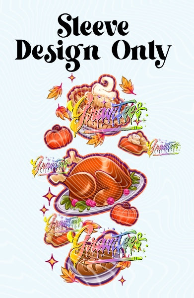 Thanksgiving Demon Slayers Sleeve Design Png for DTF or Shirt Printing, PNG Only!