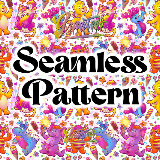WUZZ BEARS Seamless Design Png for DTF or Shirt Printing, PNG Only!
