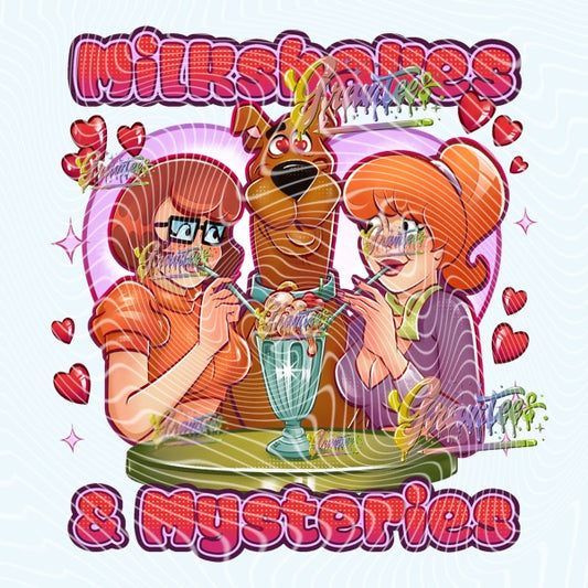MILKSHAKES & MYSTERYS Design Png for DTF or Shirt Printing, PNG Only