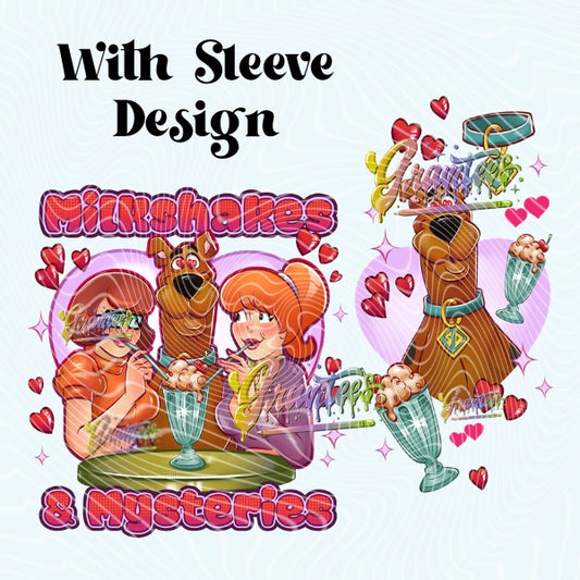 MILKSHAKES & MYSTERYS Design with Sleeve  Png for DTF or Shirt Printing, PNG Only!