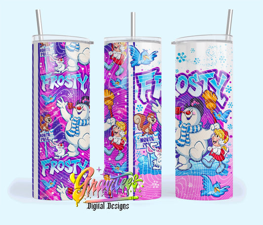 Jolly Snowman 20oz Tumbler Template Design PNG,  for UVDTF or Sublimation Printing PNG Only!!