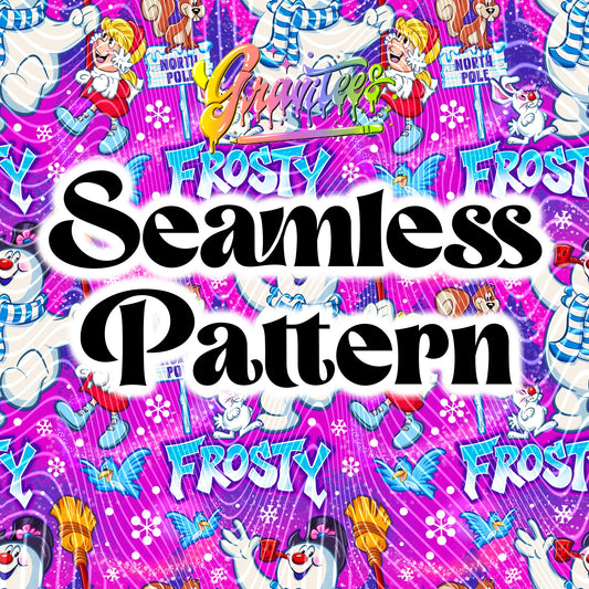 Jolly Snowman Seamless Design Png for DTF or Shirt Printing, PNG Only!