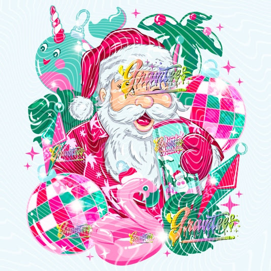 Energy Santa Design Png for DTF or Shirt Printing, PNG Only!