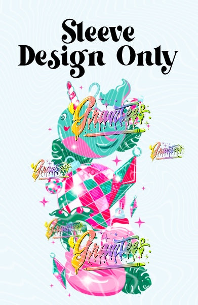 Energy Santa Sleeve Design ONLY Png for DTF or Shirt Printing, PNG Only!