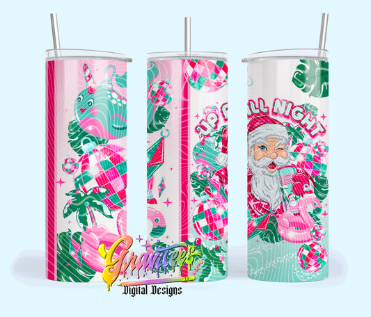 Up All Night Energy Santa  20oz Tumbler Template Design PNG,  for UVDTF or Sublimation Printing PNG Only!!