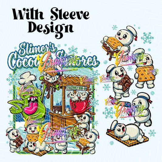 Hot Cocoa & S’mores Design With Sleeve Png for DTF or Shirt Printing, PNG Only!