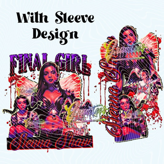 Final Girl Horror Design with Sleeve Design Png for DTF or Shirt Printing, PNG Only!