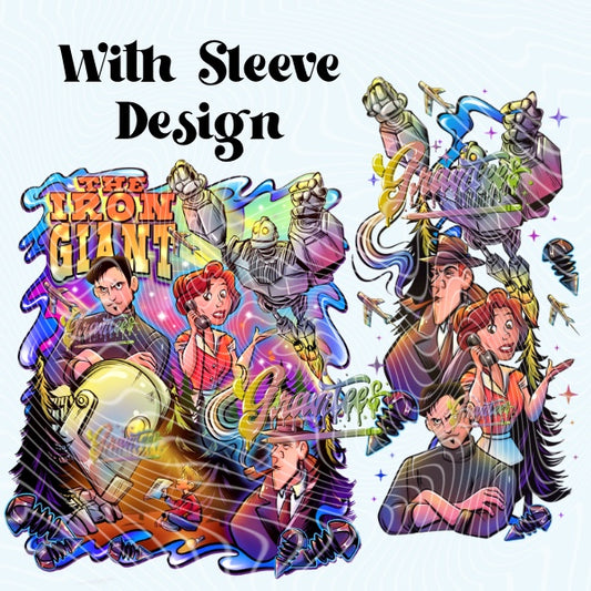 Giant Robot Design with Sleeve Design Png for DTF or Shirt Printing, PNG Only!