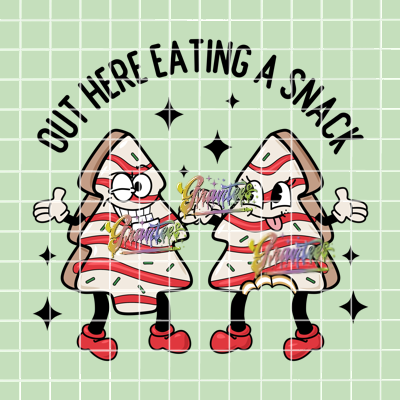 Out Here Eating A Snack Png, Naughty Clipart, Trendy Christmas Clipart for DTF or Shirt Printing, PNG Only!