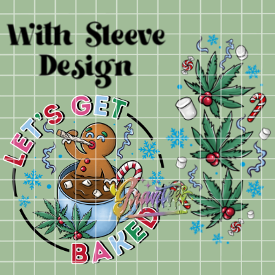 Let's Get Baked with Sleeve Png, Gingerbread Pot Hot Cocoa Clipart, Trendy Christmas Clipart, Cocoa Clipart for DTF or Shirt Printing, PNG Only!