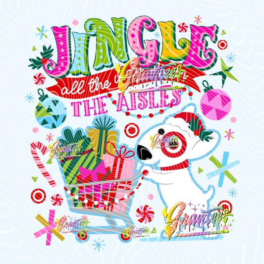Jingle All The Way Dog Design Png for DTF or Shirt Printing, PNG Only!