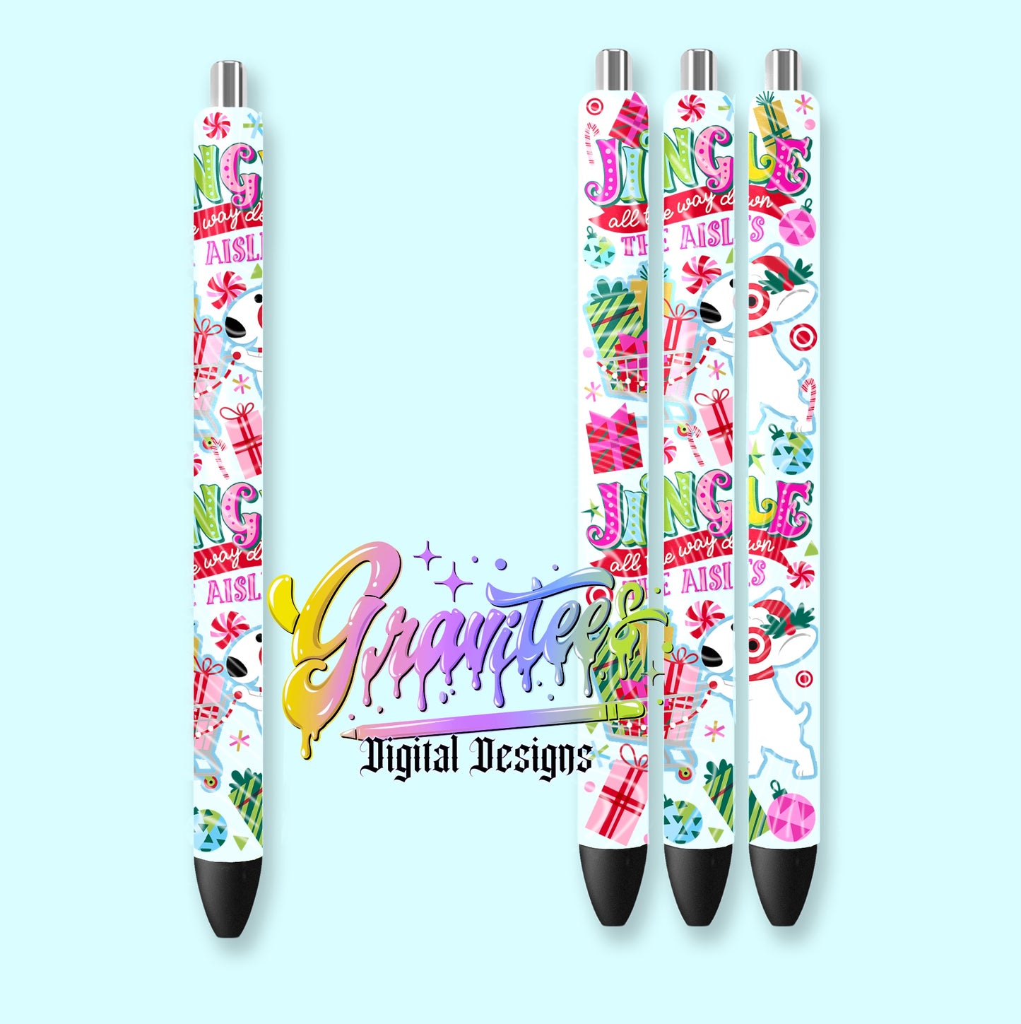 Jingle All The Way Dog Pen Wrap Template Design PNG,  for UVDTF or Sublimation Printing PNG Only!!