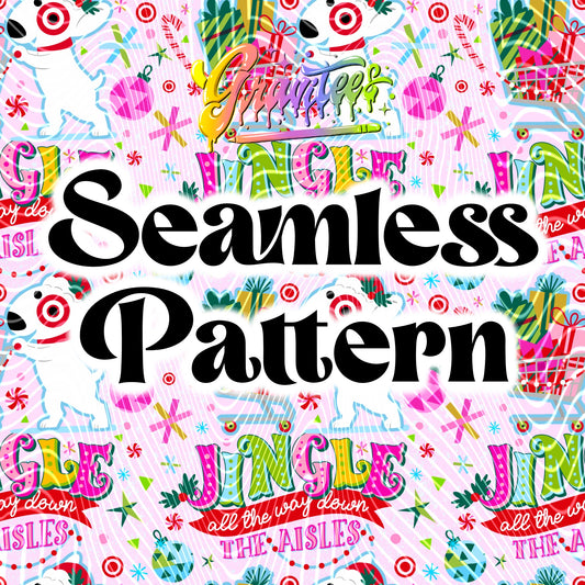 Jingle All The Way Dog Seamless Design Png for DTF or Shirt Printing, PNG Only!